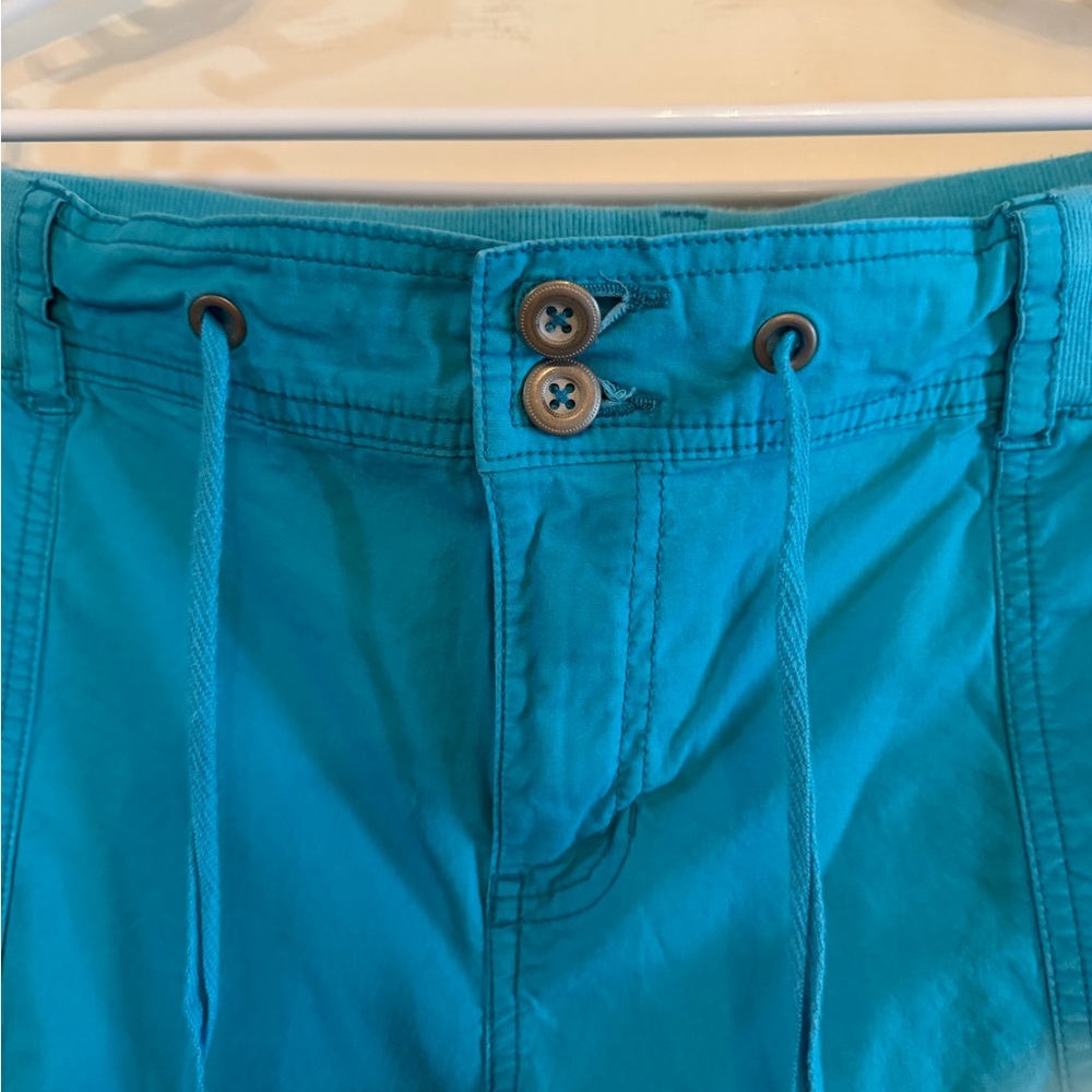 Lane Bryant Turquoise Cargo Capri with Drawstring - Picture 3 of 8